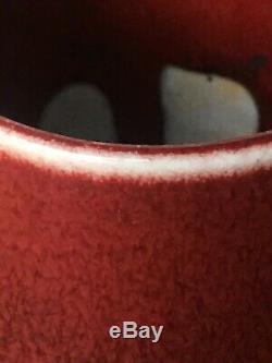 Bon Grand Antique Vieux Chinois Langyao Oxblood Rouge Flambe Vase En Porcelaine Domaine