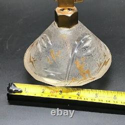 Bouteille de parfum en verre incrusté antique et de grande taille avec un rare design chinois oriental