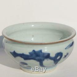 Chine Dynastie Des Ming Chinois Bleu Et Blanc Floral Fleur De Lotus Grand Bol En Porcelaine