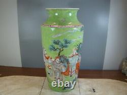 Chinois 1910 Est Agréable Grand Vase Rose Famille (zhu Xiao Shan Croc) A3257