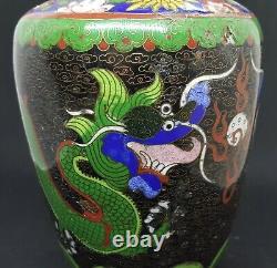 Chinois Cloisonné Vintage Victorien Oriental Antique Grand Vase