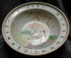 Cina (chine) Insolite Et Ancien Grand Bol En Porcelaine Chinoise