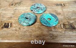 Collection importante de 3 disques en turquoise antique chinois