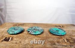 Collection importante de 3 disques en turquoise antique chinois