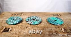 Collection importante de 3 disques en turquoise antique chinois