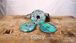 Collection importante de 3 disques en turquoise antique chinois