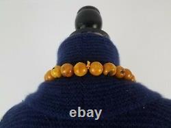 Collier Tibétain Chinois Vintage Chinese Butterscotch Amber Large Beads Chunky