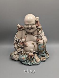 Figure de la fertilité du Bouddha rieur en porcelaine chinoise, grande taille, 20ème siècle