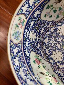 Fine Grand Antique Chinese Famille Rose Porcelaine Bassin Du Bol