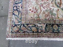 Fine Vintage Hand Made Traditional Oriental Silk White Large Rug 223x171cm