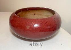 GRANDE vasque centrale en céramique chinoise ancienne de couleur sang de bœuf flambé rouge