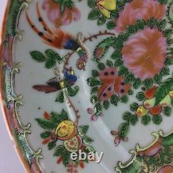 Grand 11in Antique Chinese Qing Platter Famille Rose Canton Médaillon