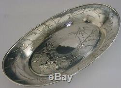 Grand 13 Inch Chinese Export Argent Massif Bol C1910 Antique 458g