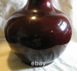 Grand 17 Chinois Sang De Boeuf Flambe Glaze Oxblood Vase De Porcelaine