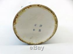 Grand 18c Chinois Qing Guangxu Bleu-blanc Porcelaine Teapot W Bronze Rim