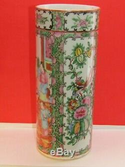 Grand 19c Rose Médaillon Oriental Pinceau Pot / Vase Famille Rose 10