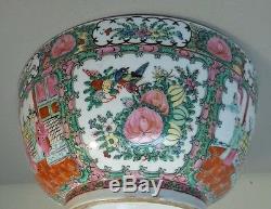 Grand 19ème C. Chinois Rose Medallion 14 Export Porcelaine Maîtresse Bowl