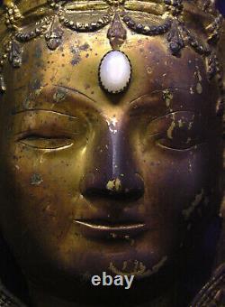 Grand Ancien Tibétain Bouddhiste Gilt Bronze