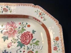Grand Antique 18 C Qianlong Chinese Export Famille Rose Platters 38 CM 15