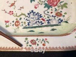Grand Antique 18 C Qianlong Chinese Export Famille Rose Platters 38 CM 15