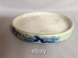 Grand Antique Chinese Bleu Et Blanc Porcelaine Brosse Lave-linge En Grand État