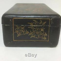 Grand Antique Chinese Box Laqué Comme Objets De Valeur