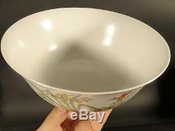 Grand Antique Chinois Guangxu Bol En Porcelaine Pristine Condition