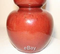 Grand Antique Chinois Sang De Beouf Rouge Sang De Bœuf Gourde Vase En Porcelaine En Forme