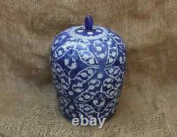 Grand Blue White Ginger Jar Oriental Chinois Vase Prunus Antique