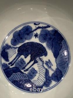 Grand Bol Chinois En Porcelaine Bleue Et Blanche