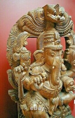 Grand Cadeau De Déesse Shiva Bali De La Statue De Bois De Ganesh Sculptée De Chine Antique
