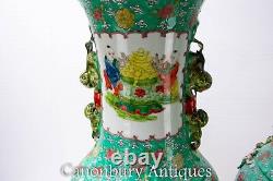 Grand Canton Urnes De Porcelaine Cantonais Chinois Vases De Porcelaine Asiatique
