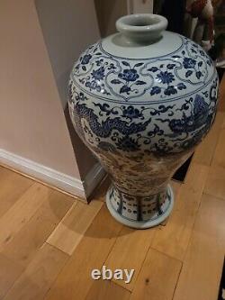 Grand Chinois Antique Vase Hauteur 90cm X 45cm De Diamètre