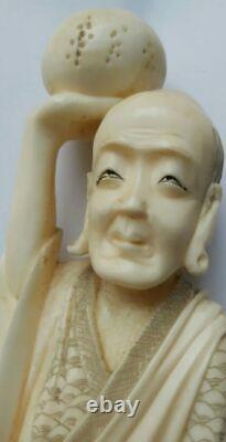 Grand Chinois Qing Antique Sculpture Sculpture Dieu Pagode Immortelle Japonaise