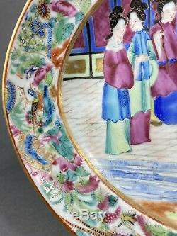 Grand Export Famille Rose Chinois Mandarin Chargeur Platter 19thc