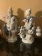 Grand Pêcheur Chinois Couples Bleu Statues De Figurine Blanche De Porcelaine Roc