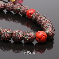 Grand & Perfect Antique Chinois De Pékin Perles De Verre Bracelet Dynastie Qing