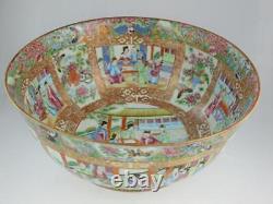 Grand Poinçon Chinois Du 19ème Siècle Cantonais Porcelaine Vers 1880