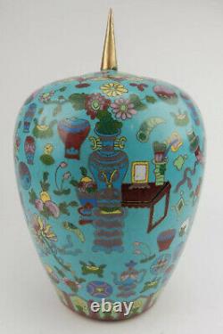 Grand Pot De Gingembre Chinois Antique De Cloisonne Au Début Du 19ème Siècle