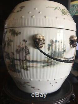 Grand Pot De Roses De Famille Famille En Porcelaine Antique Du Xixe Siècle, Époque Tongzhi