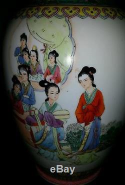 Grand Vase Antique Peint À La Main Famille Rose Chinois Peint A La Main 14x7inch