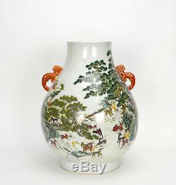 Grand Vase En Porcelaine De Chine De Marque Rose, Famille Rose 100