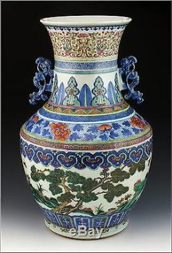 Grand Vase En Porcelaine De Chine Famille Rose Antique Du Xixe Siècle