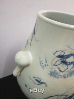 Grand Vases En Porcelaine Crevettes Chinois Incroyable Bouteille De Sculpture À La Main Marques Guangxu