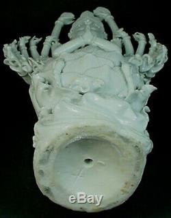 Grand Vintage Chinois Blanc De Chine Porcelaine Multibras Guanyin Figurine