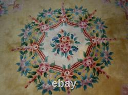Grand Vintage Circular/round Oriental Rug Carpet 9ft De L'autre Côté