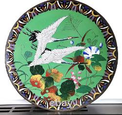 Grand chargeur chinois en cloisonné, plaque, assiette murale. Réf xaood%