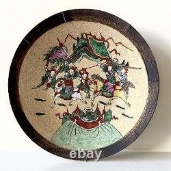 Grand plat/chargeur antique en crackleware de Nankin, Chine