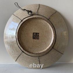 Grand plat/chargeur antique en crackleware de Nankin, Chine