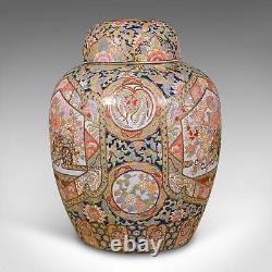 Grand pot à gingembre vintage, chinois, en céramique, vase à couvercle, Art Déco, vers 1940